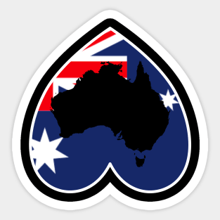 Love Australia Down Under Heart Sticker